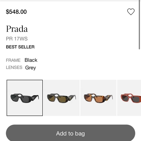 Authentic black Prada PR 17WS sunglasses main image 5